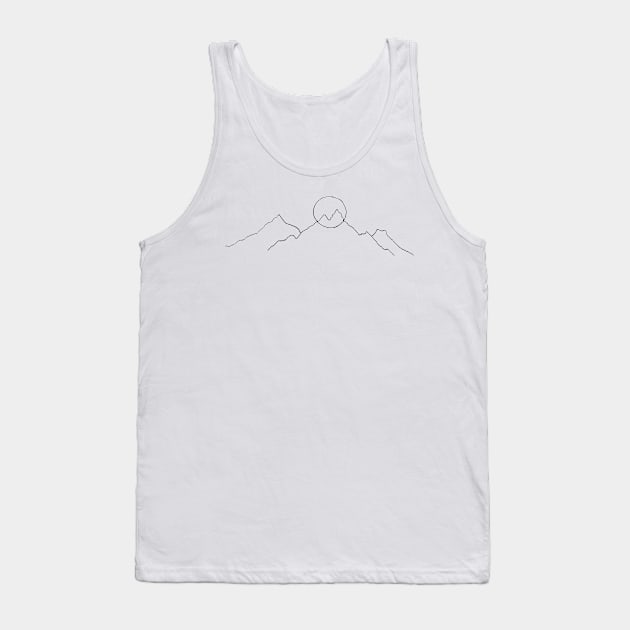 Minimalist Mountain & Sun Tank Top by StylishTayla